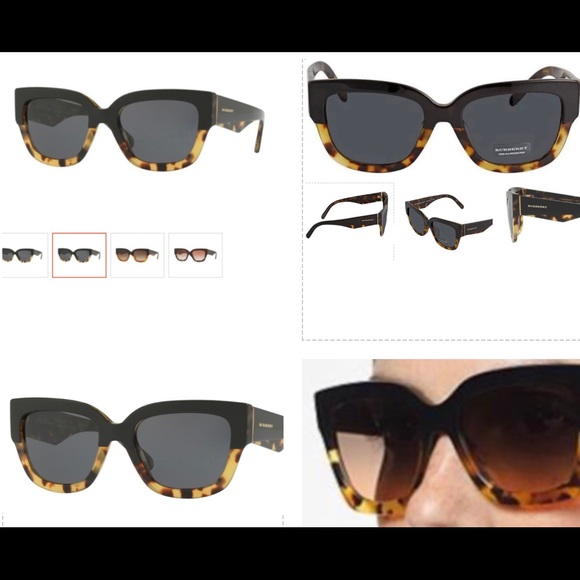 BURBERRY CLASSIC SQUARE SHAPE WITH A BLACK ON TOP OF HAVANA SUNGLASSES - Picture 7 of 16